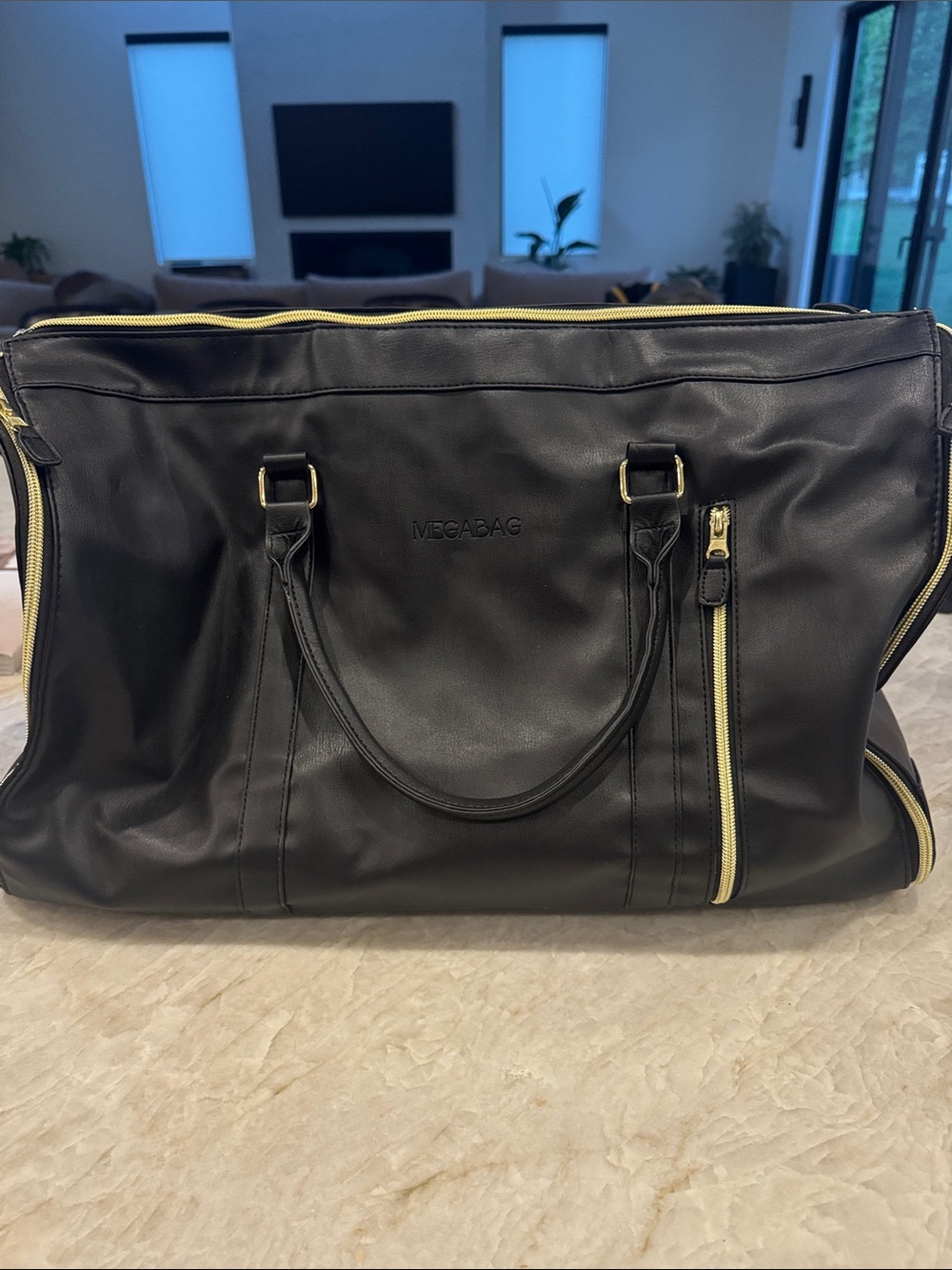 Luxe Mega Bag Black Gold NWOT